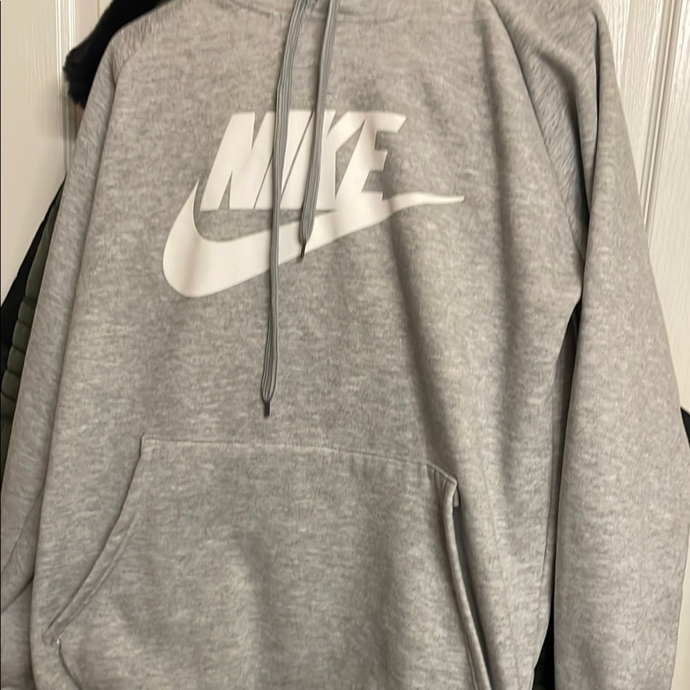 Nike Gray Sweater with Iconic Swoosh Logo